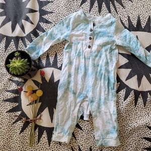 Tie dye button down romper